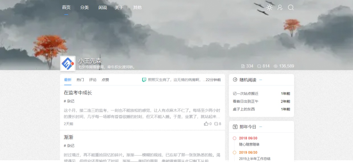 JOE 主题小王先森改版